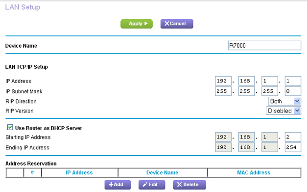 Netgear router change IP Address