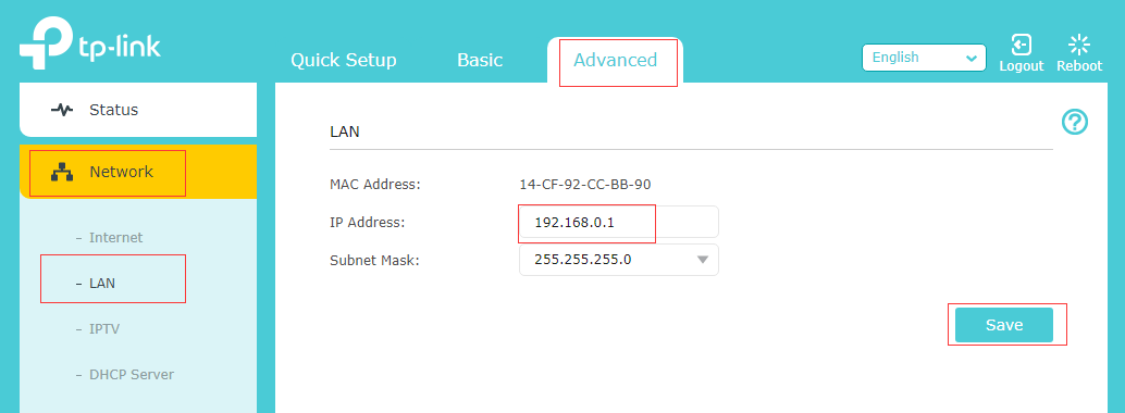 TP Link change IP Address