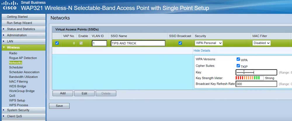 cisco router change wifi password