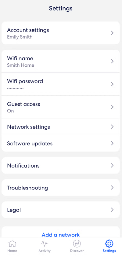 eero change wifi password