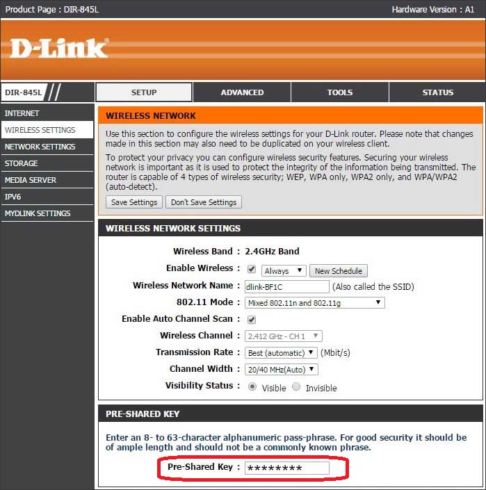 D-link change WiFi password