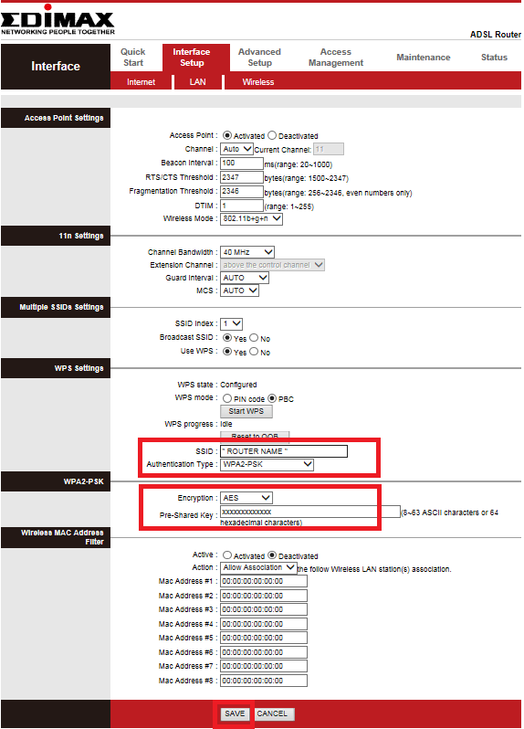Edimax router Edimax.setup change wifi network name ssid and password