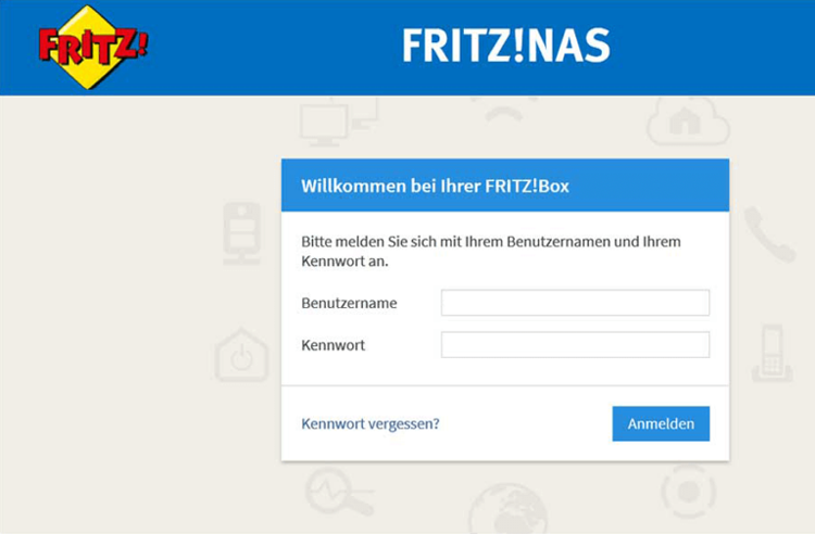 FRITZNAS login