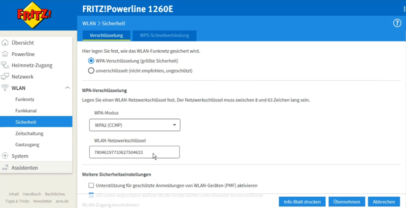 Fritz.powerline change wifi network name and password 2