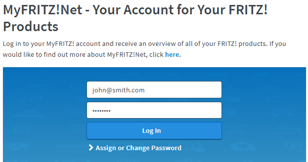 Login to MyFritz.net Service