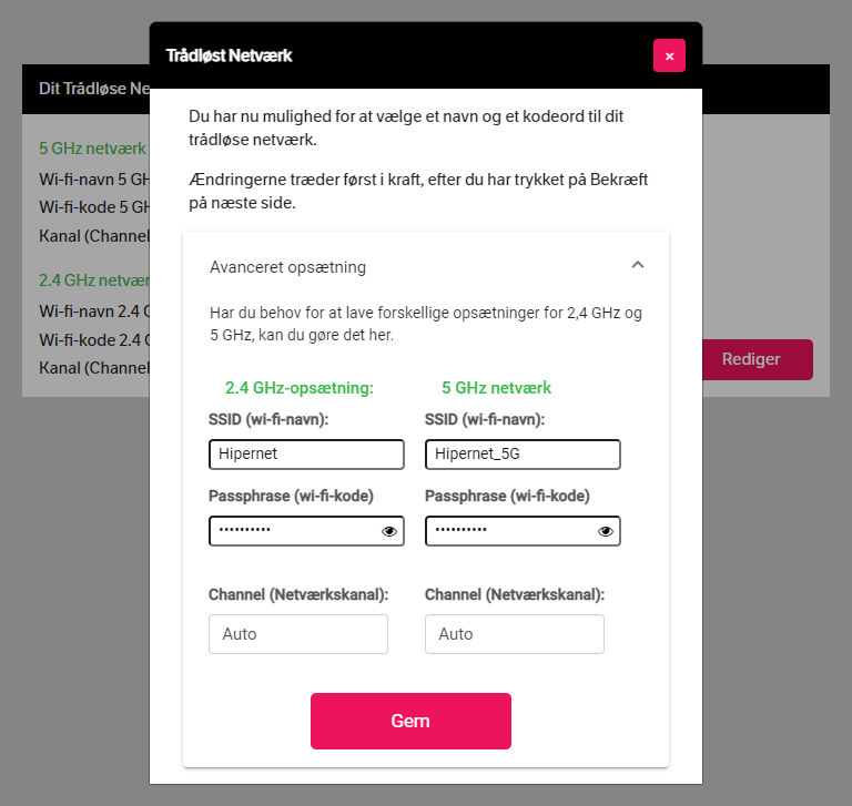 Mitwifi.dk change wifi network name and password-1