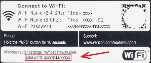 Myfiosgateway.com login password