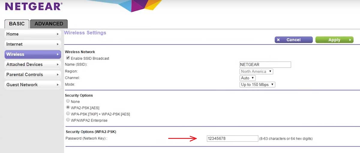 NETGEAR change WiFi password