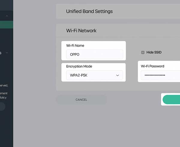 Oppowifi.com change wifi name and password