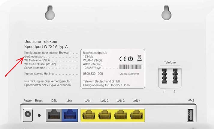 Speedport.ip login password