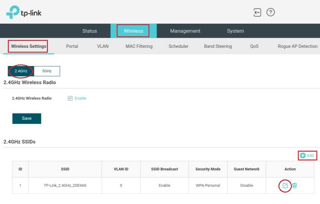 Tplinkeap.net TP Link EAP change wifi name and password