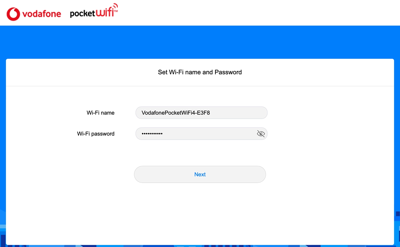 Vodafone Pocket.wifi change wifi name and password
