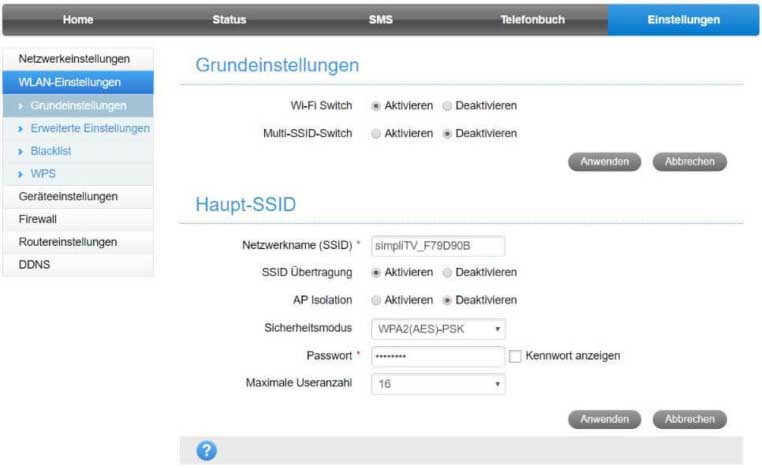 ZTE Wlan.router change wifi name and password