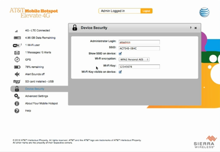 at&t mobile hotspot elevate 4g Att.elevate change wifi ssid and password